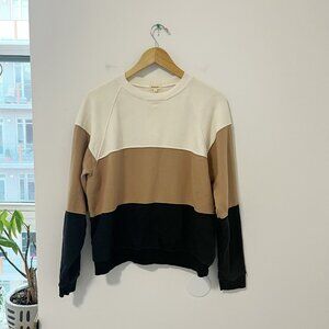 DONNI. Color Block Crewneck Sweatshirt Size Medium